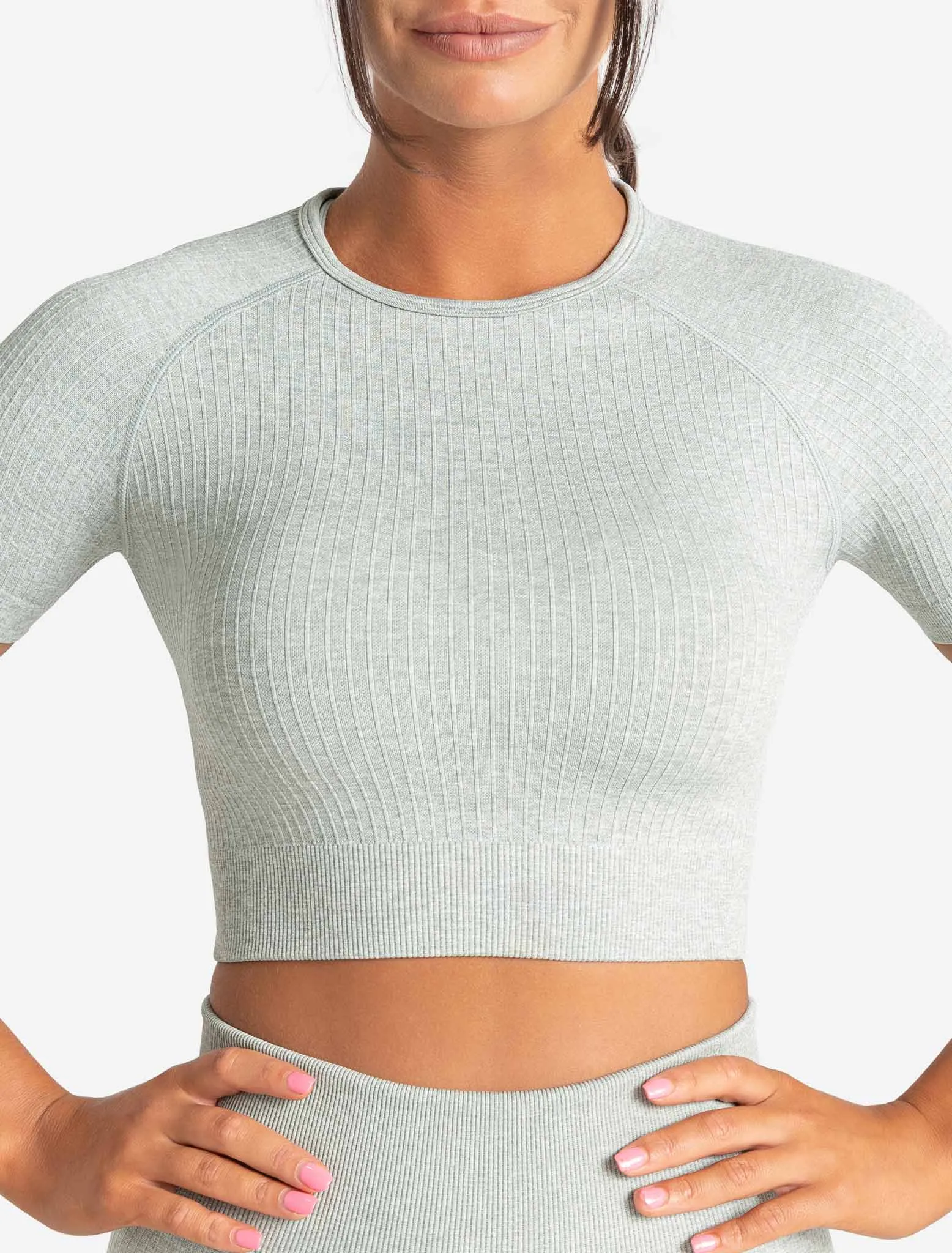 Lounge Seamless Crop T-Shirt - Sage Green