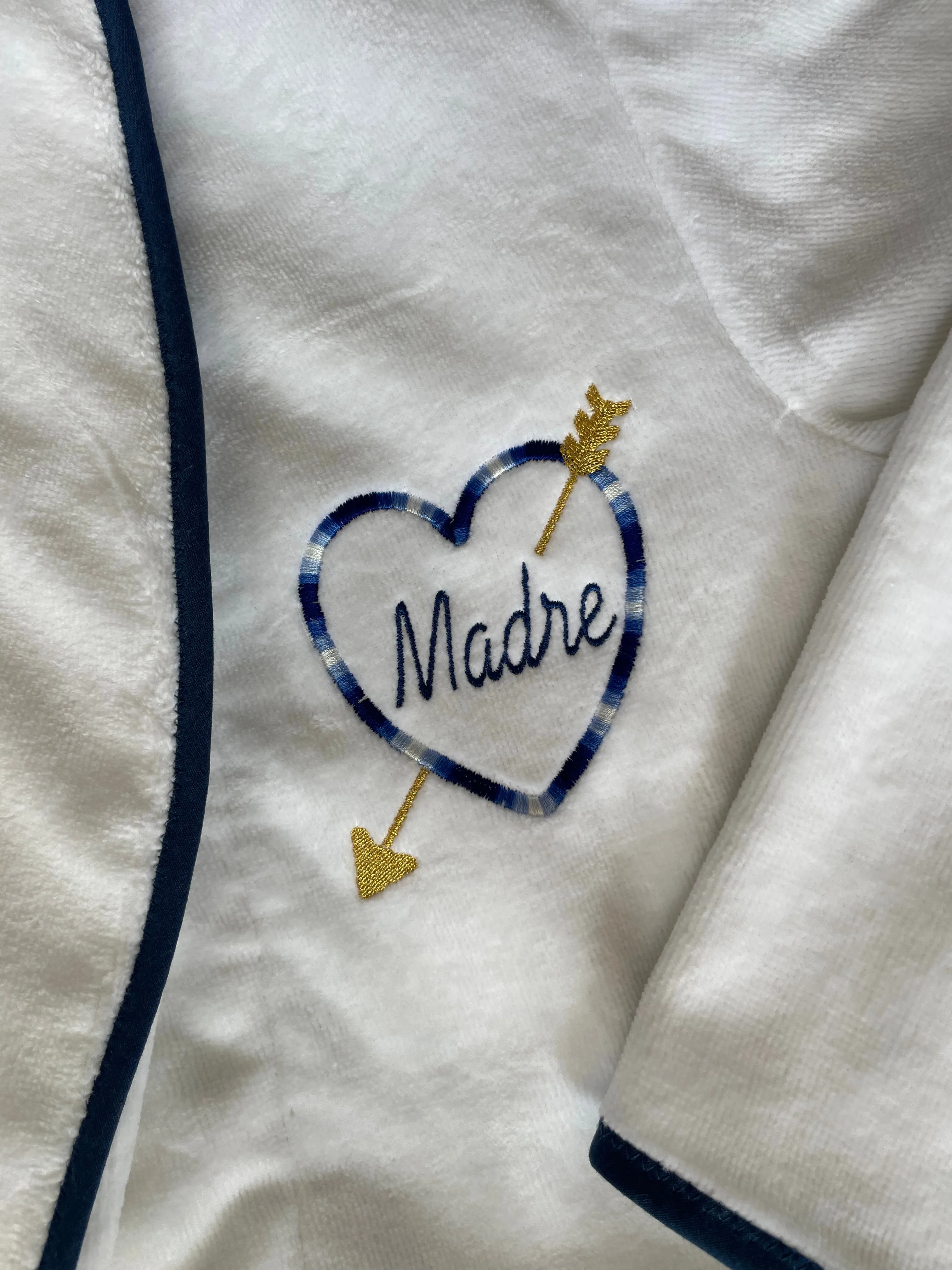 Madre Monogrammed Adult Terry Bathrobe