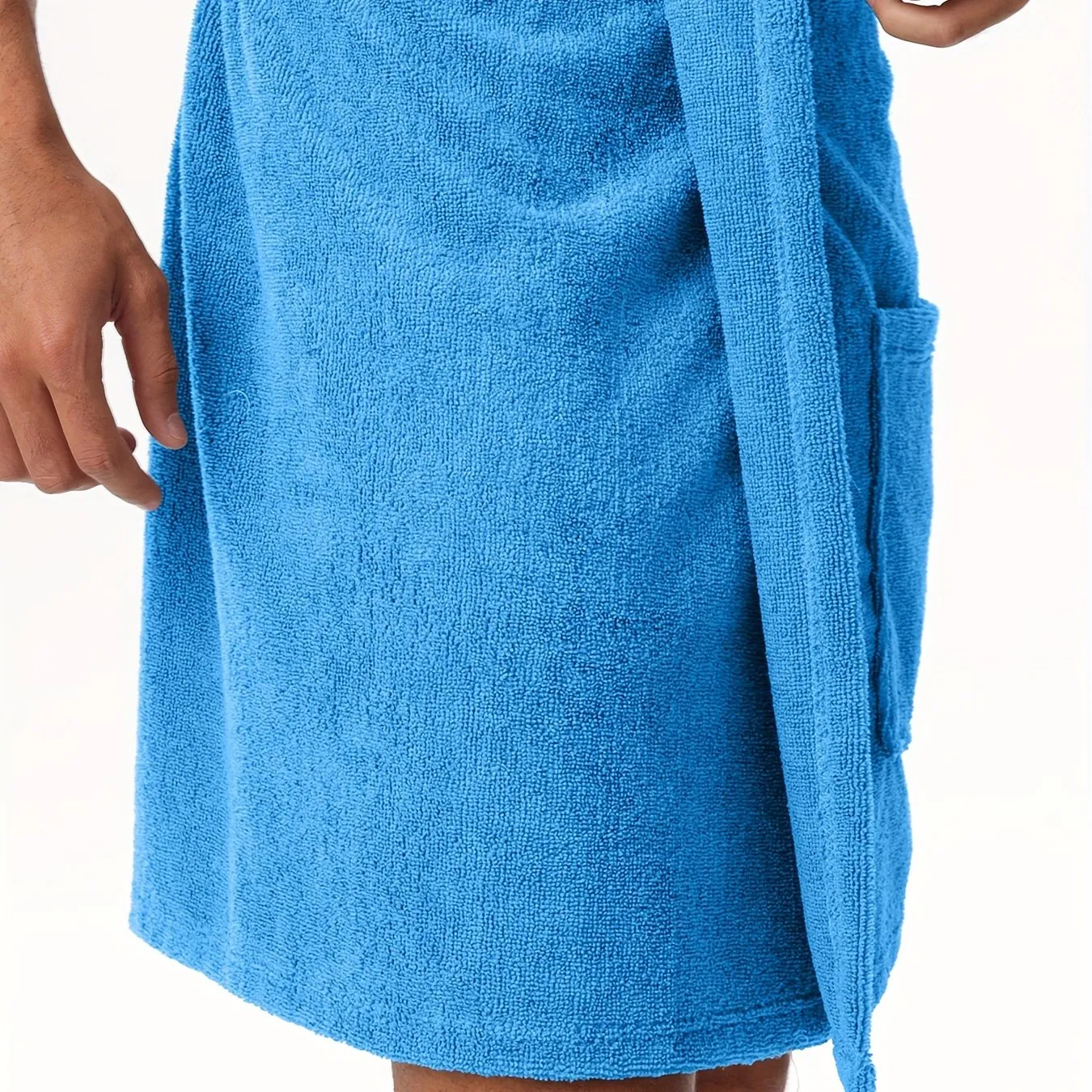 Mens Pocketed Bath Skirt Cozy Absorbent Pajama Bottom for PostBath