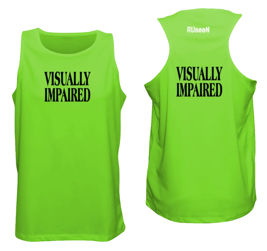 Men's VISUALLY IMPAIRED Tank Top - Reflective or Black Text