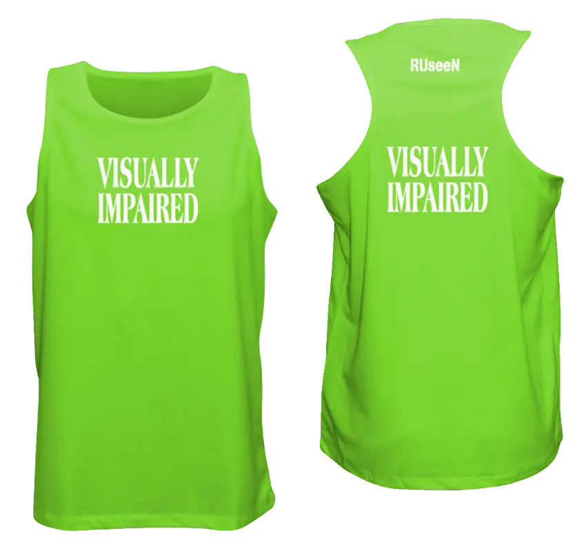 Men's VISUALLY IMPAIRED Tank Top - Reflective or Black Text