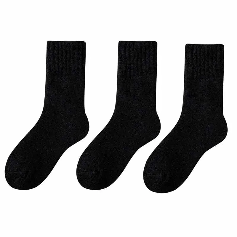 Merino Wool Socks for Women - Luxury Winter Thick Cashmere Blend - 25cm Length - 3pcs Pack