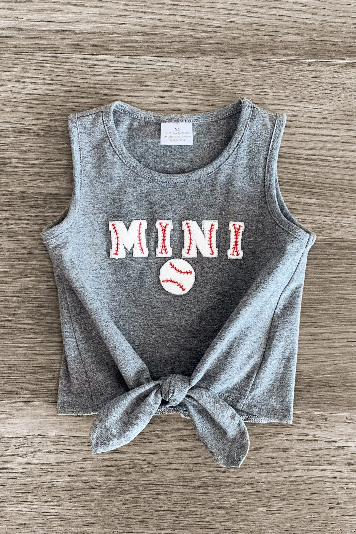 Mom & Me - "Mama & Mini" Gray Chenille Patch Top