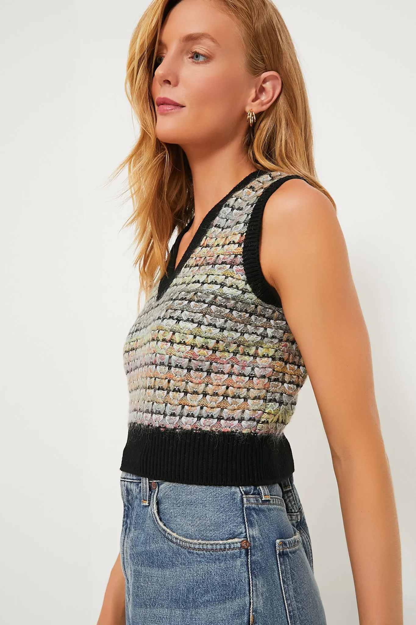 Multicolored Tweed Vest