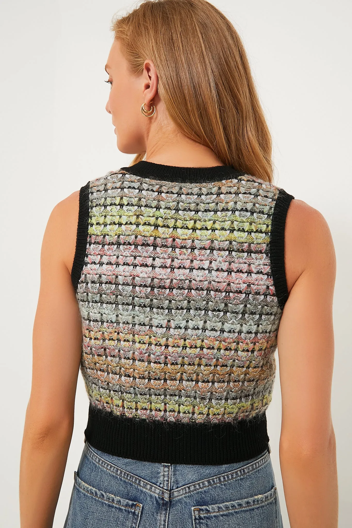 Multicolored Tweed Vest