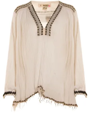 Natural Habiba Flowy Poet Blouse