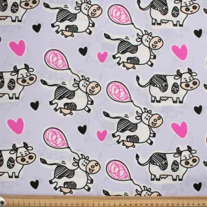 Nursery Baby Prints Collection Flying Cows Cotton Prints