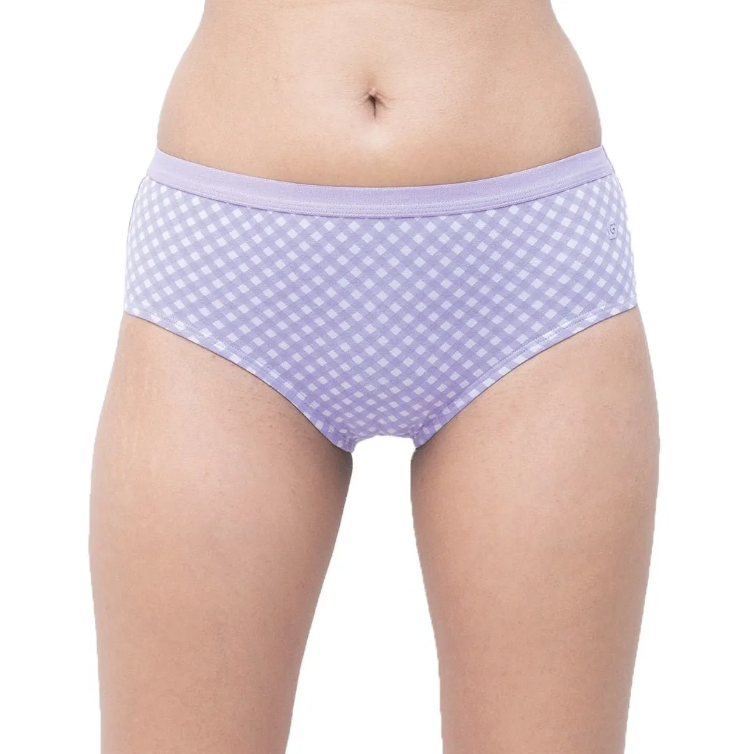 Organic Everyday Hipster Panty- Lavender Checks (3pc)