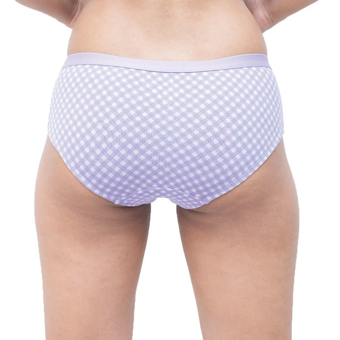 Organic Everyday Hipster Panty- Lavender Checks (3pc)