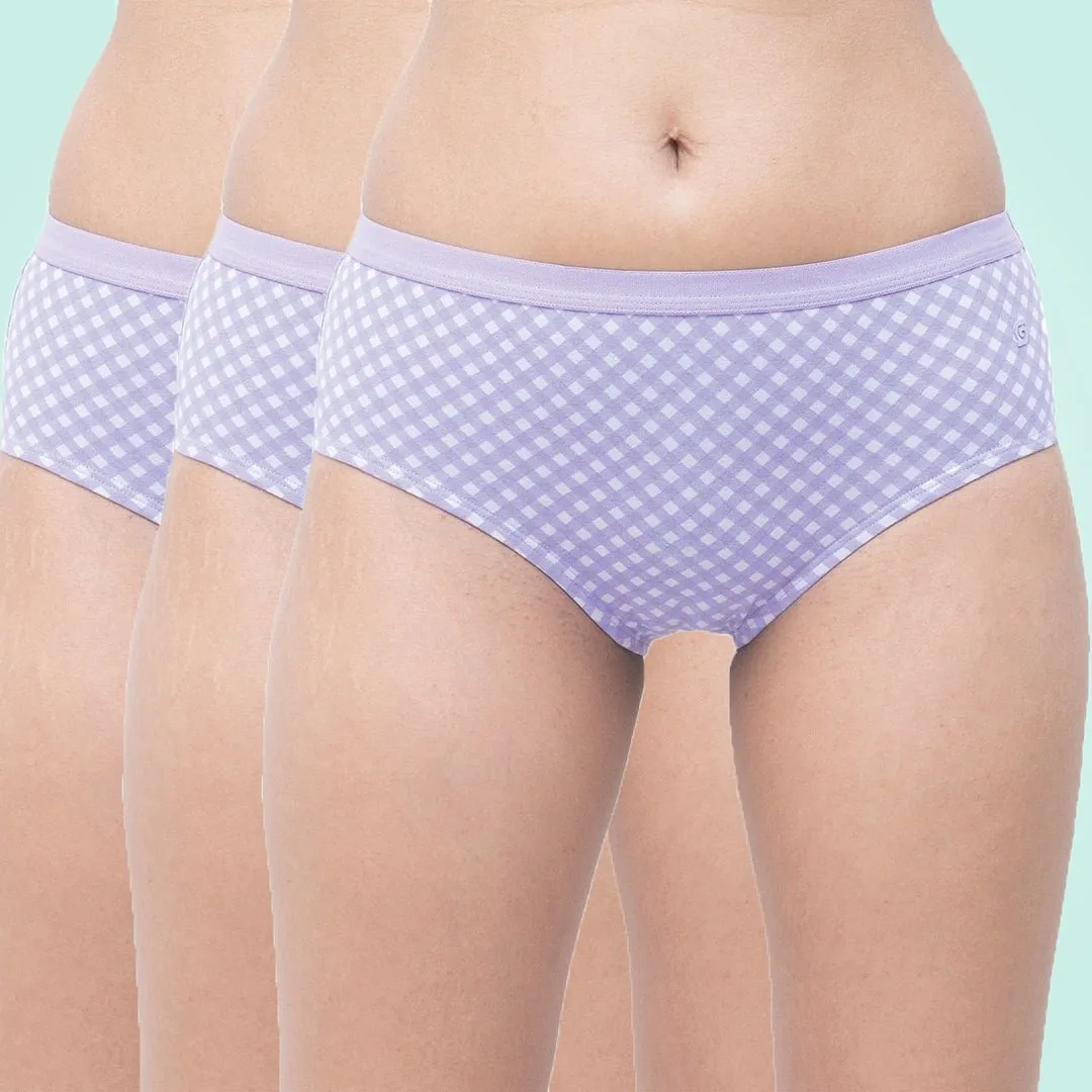 Organic Everyday Hipster Panty- Lavender Checks (3pc)