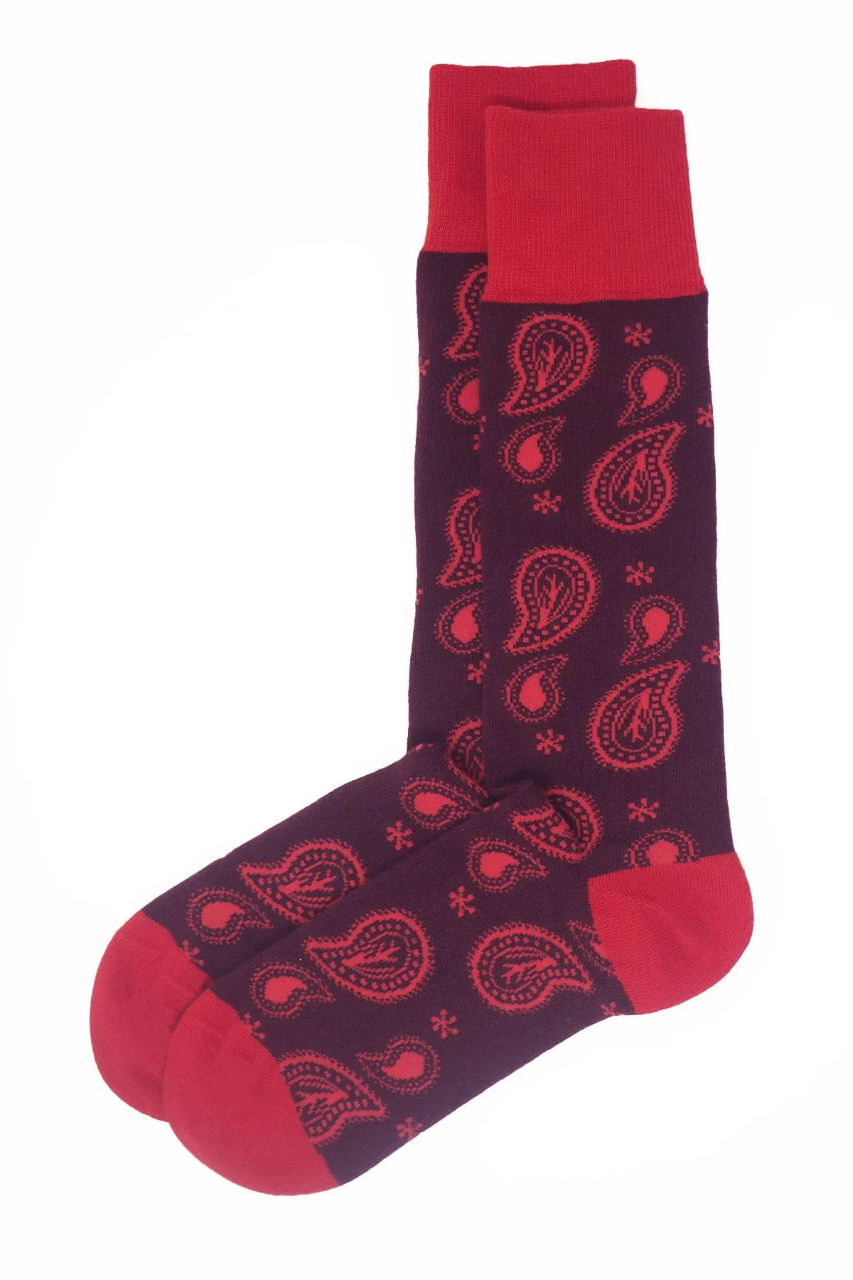 Paisley Men's Socks - Burgundy