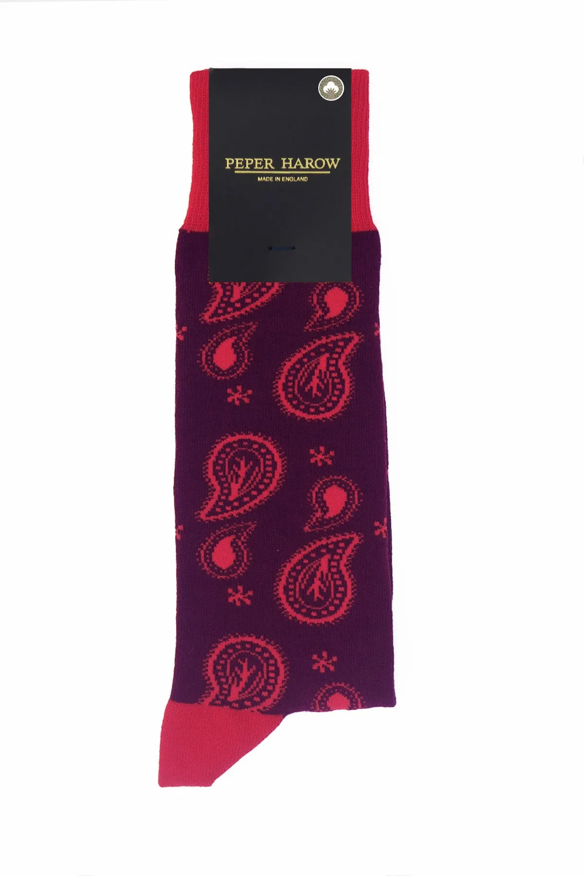 Paisley Men's Socks - Burgundy