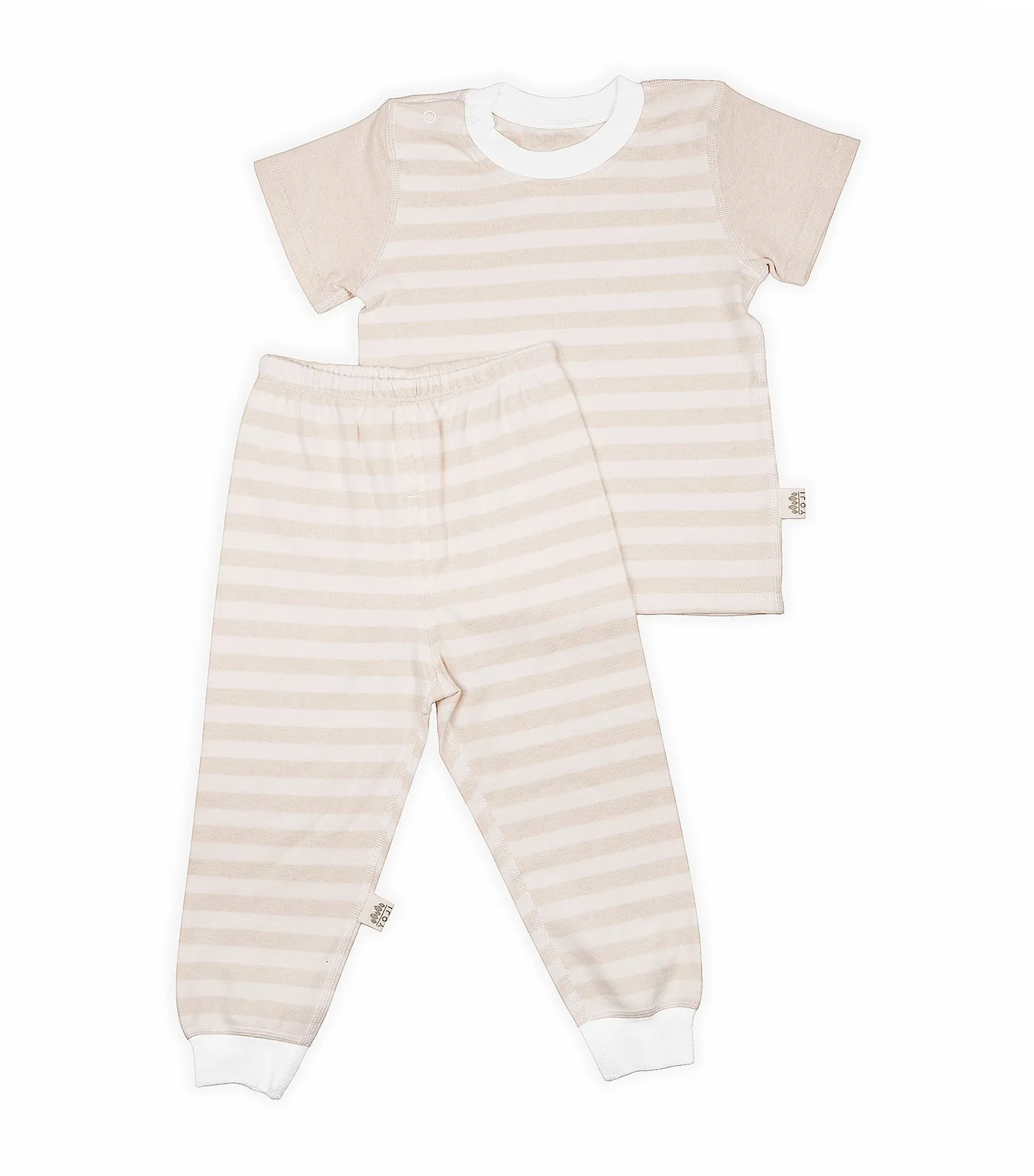 Pajama Set - Beige Stripes