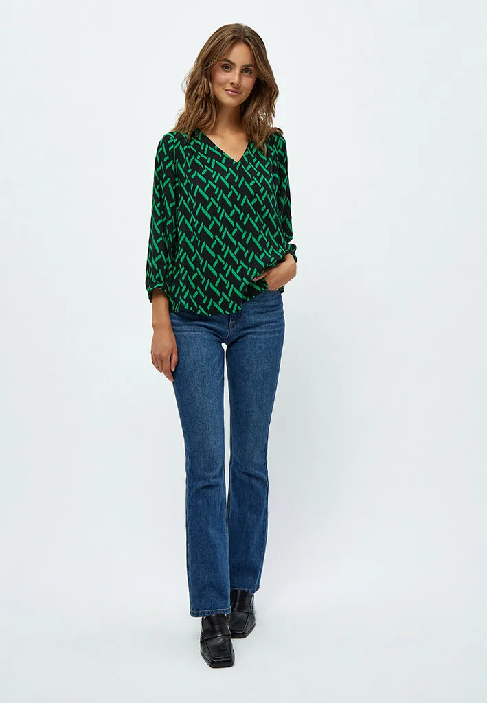 PCLou Blouse - Bright Green Print