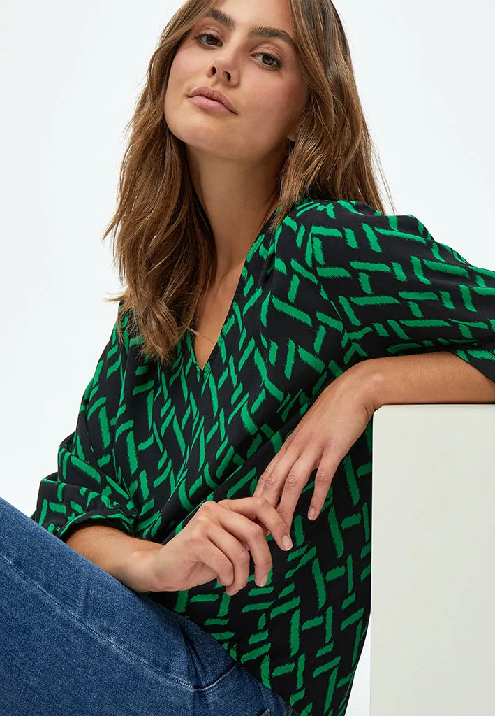 PCLou Blouse - Bright Green Print