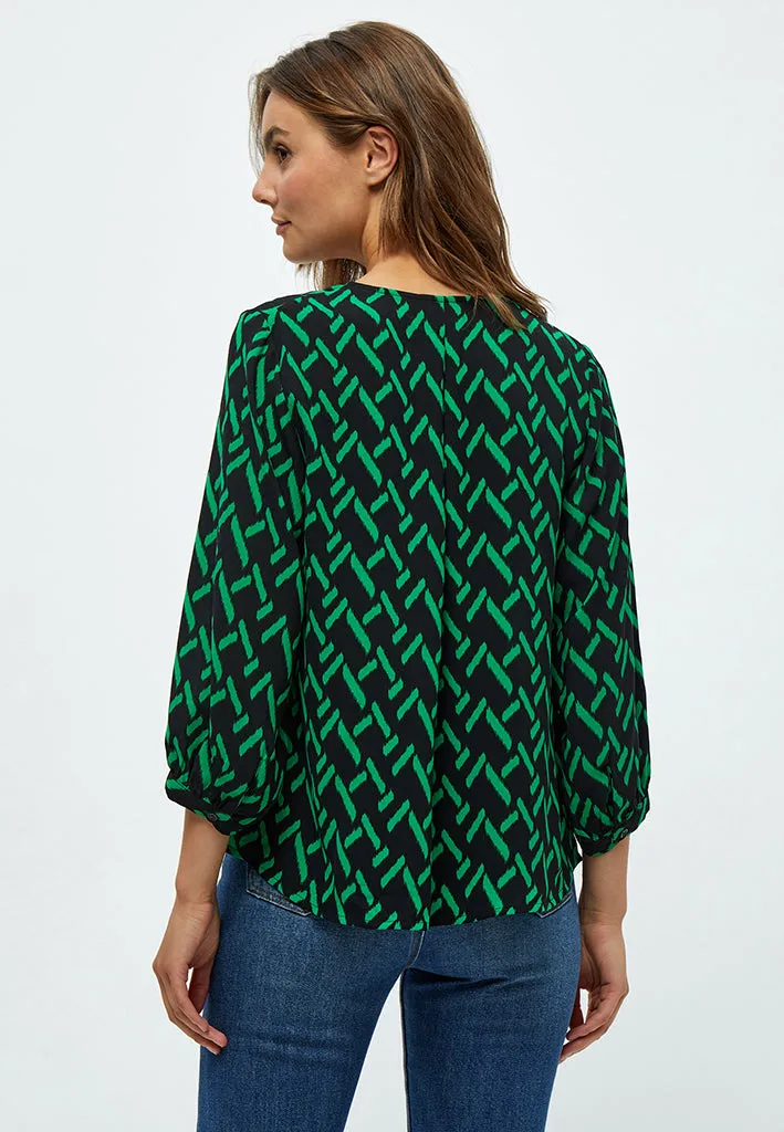 PCLou Blouse - Bright Green Print