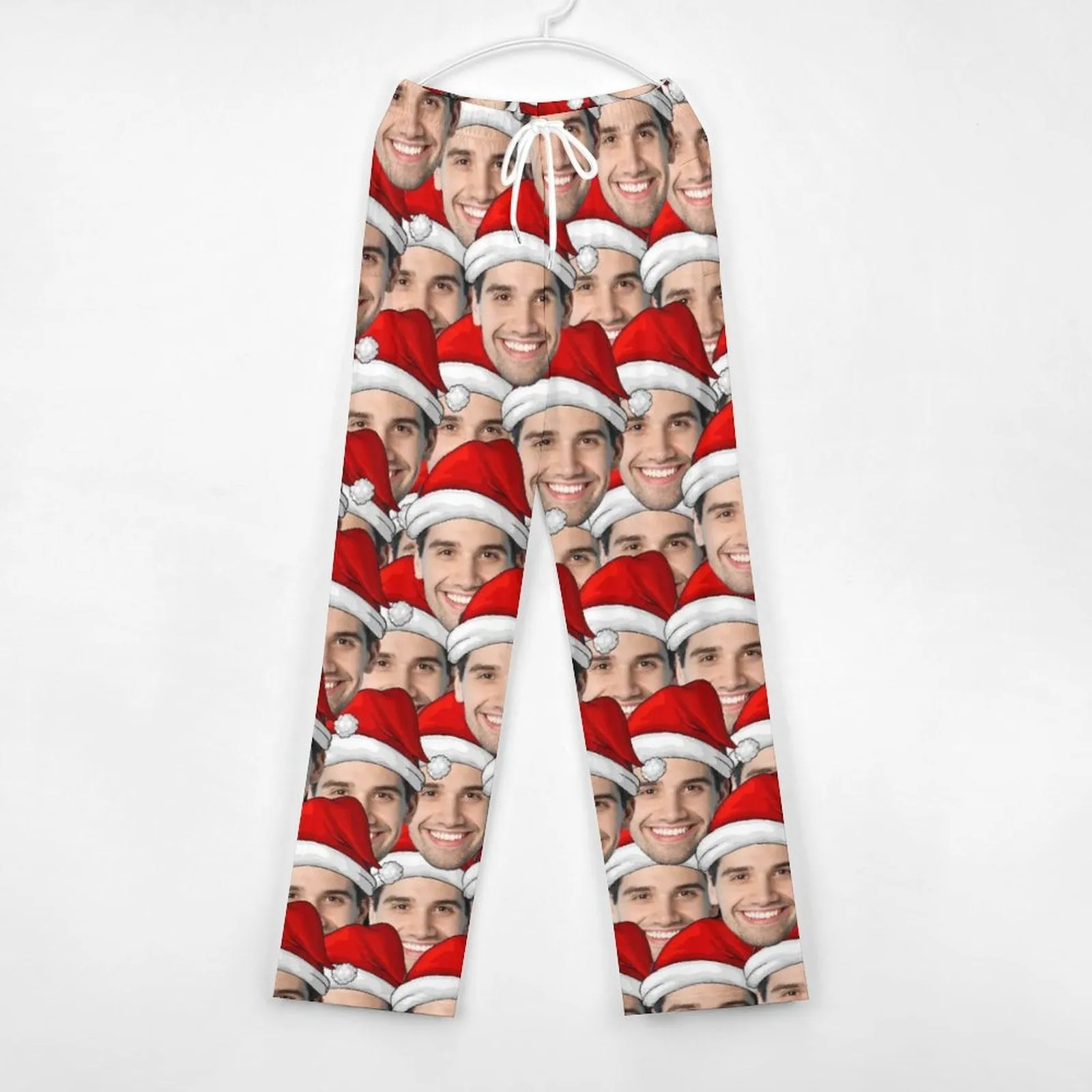 Personalized Long Pajama Pants Unisex Lacing Custom Seamless Face Sleepwear Slumber Party