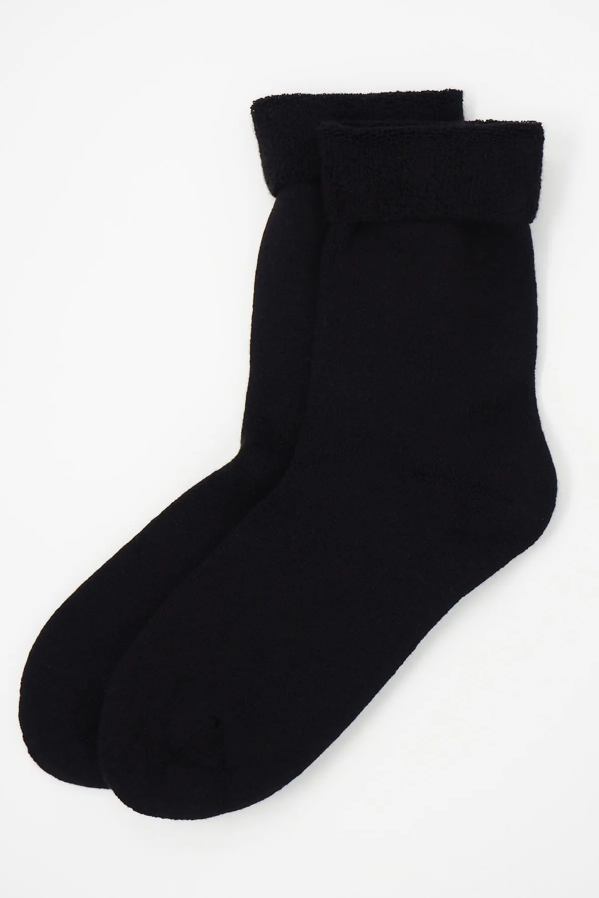 Plain Men's Bed Socks - Black