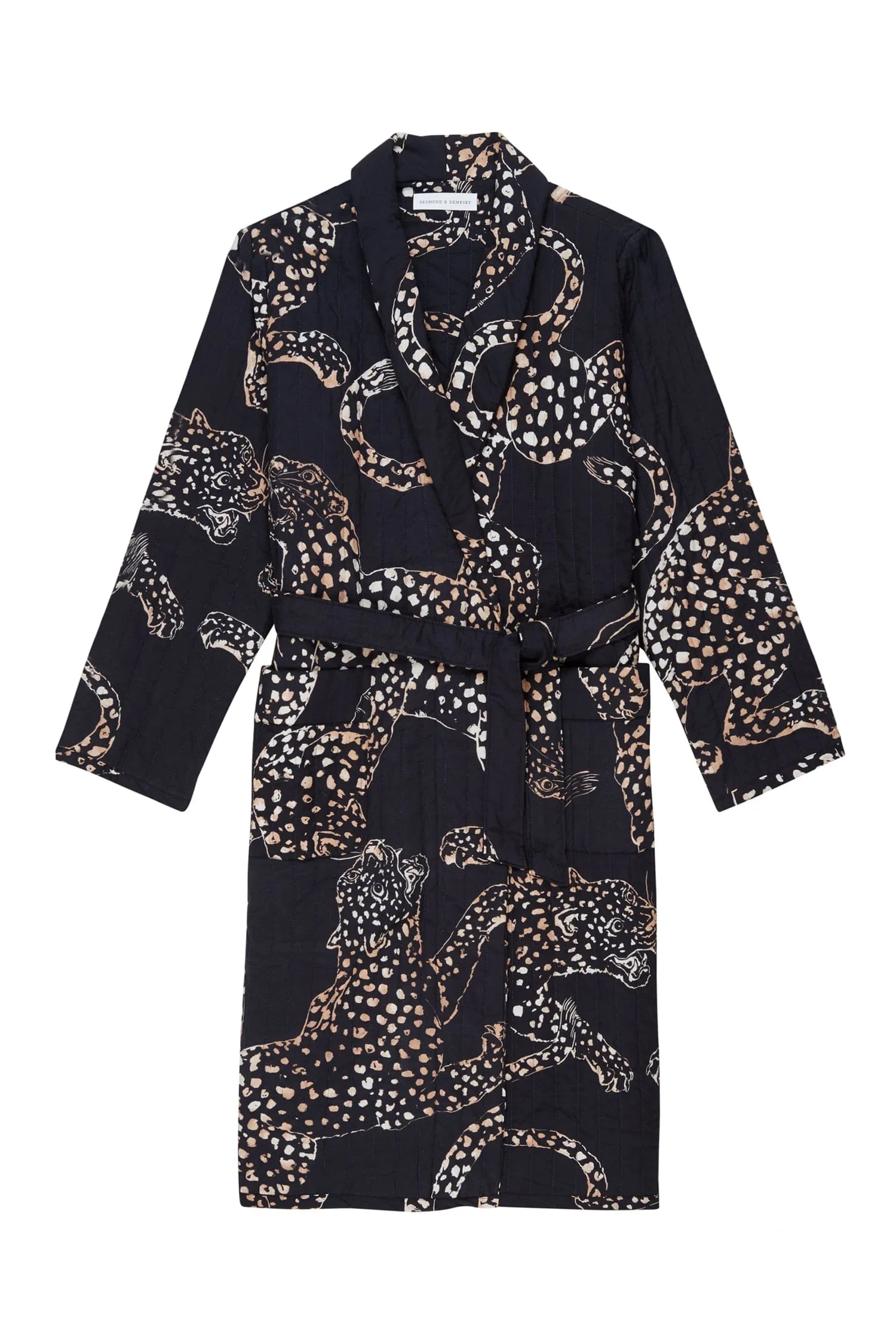 Quilted Robe The Jag Print Navy