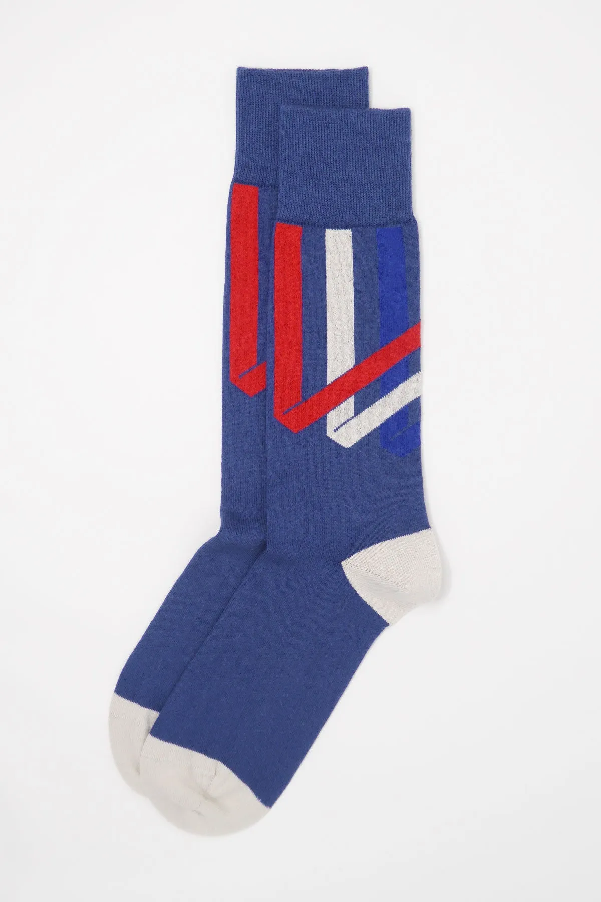 Ribbon Stripe Men's Socks - Royal Blue