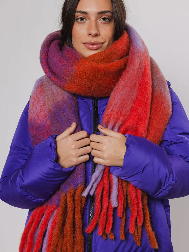 Rino & Pelle Sianna Scarf Red Orchid Check