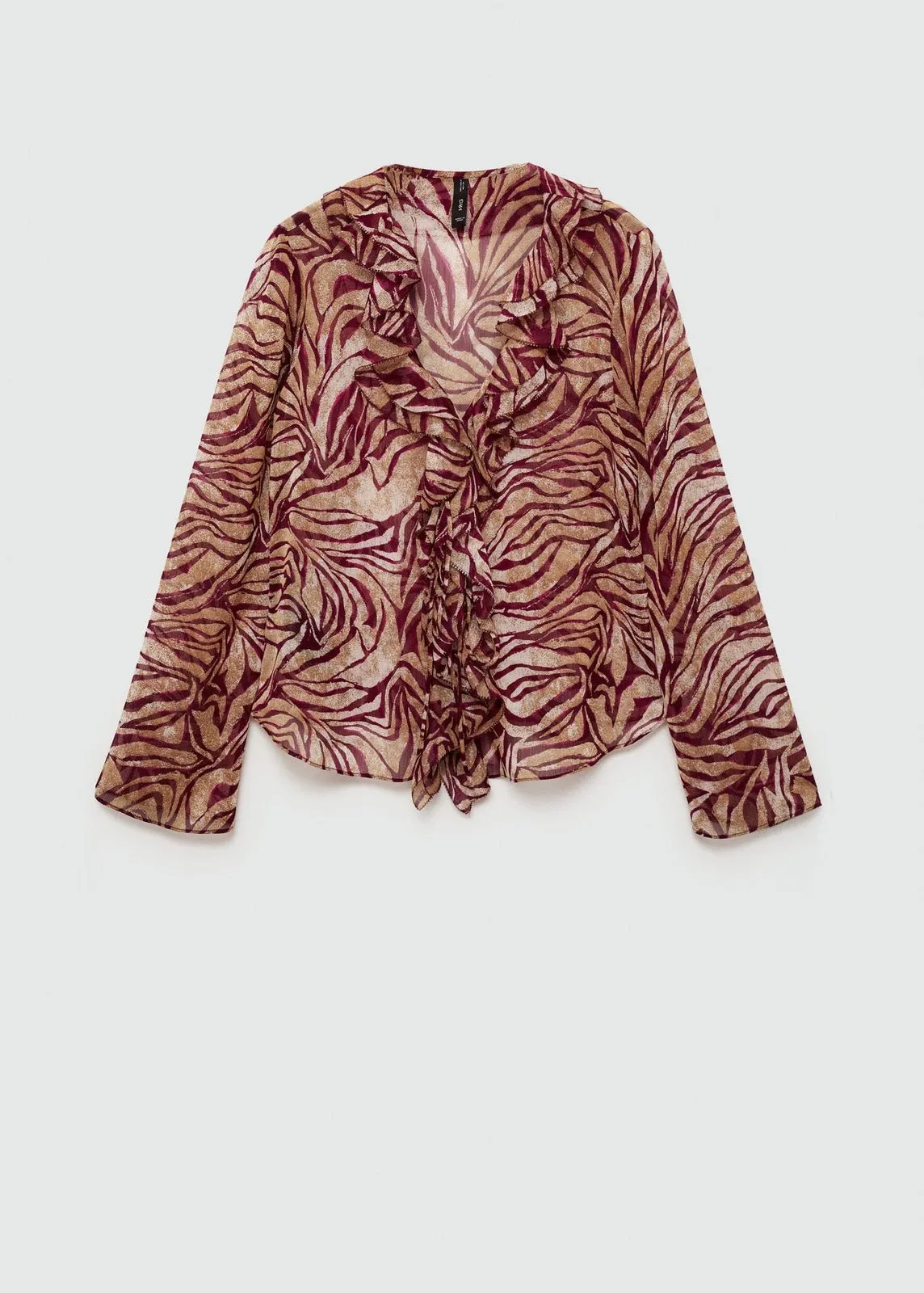 Ruffles printed blouse - Dark Red