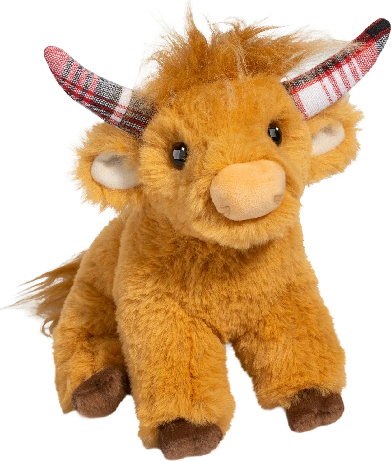 Scottie Highland Cow Mini Softie with Plaid Antlers