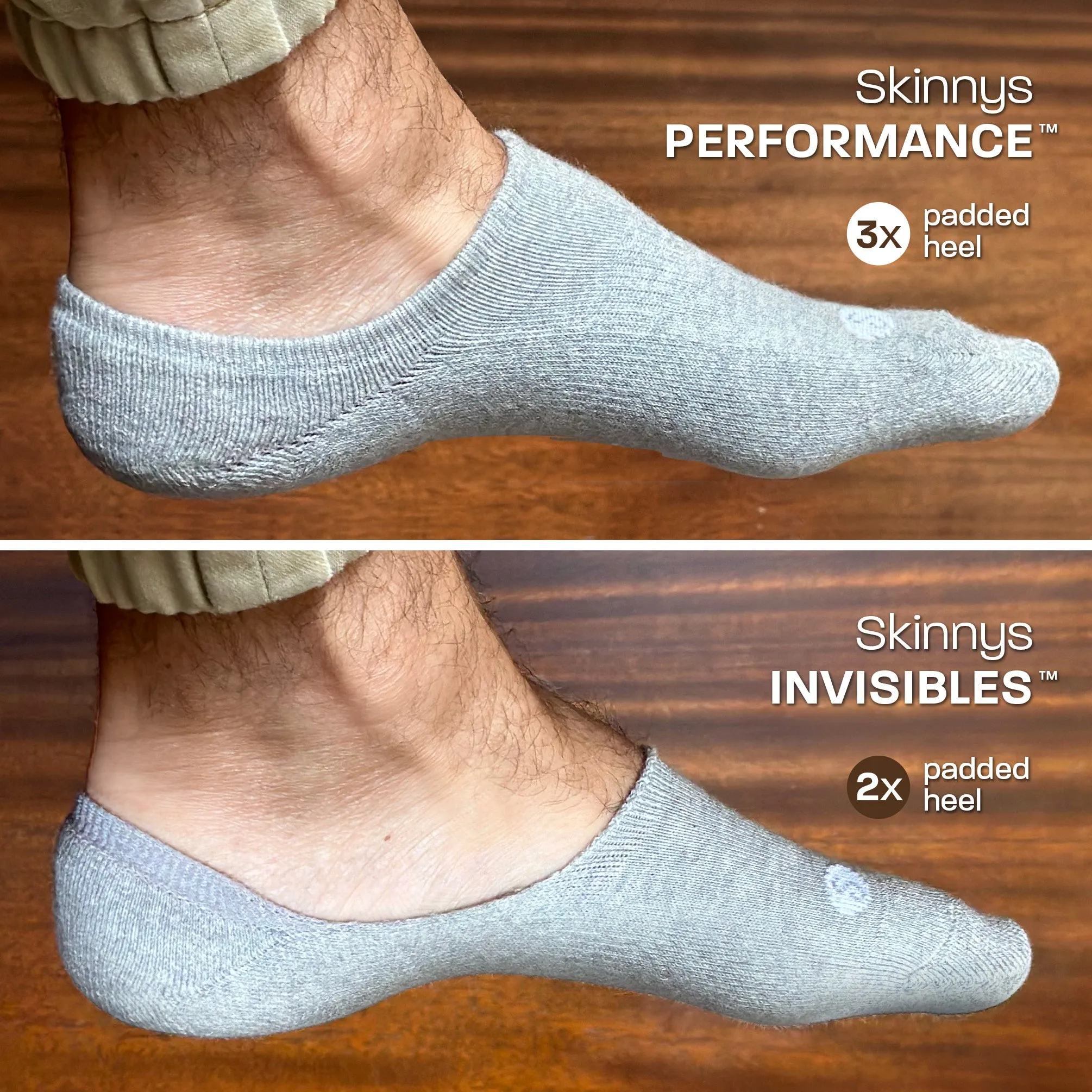 Skinnys Invisibles || Extra-Thick No-Show Liner Socks || 3 pack