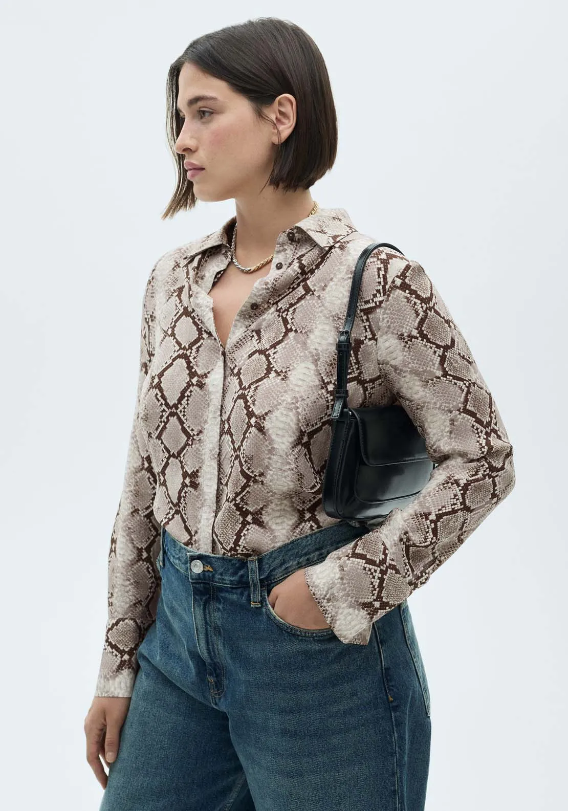 Snake print shirt - Brown