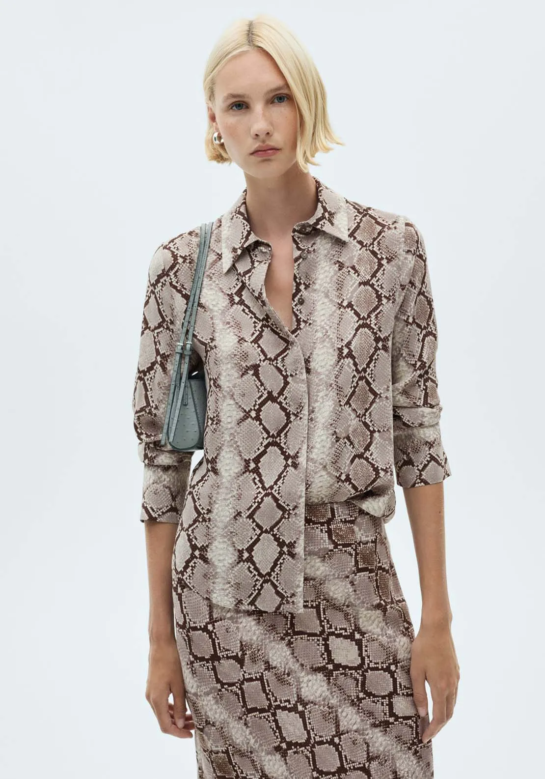 Snake print shirt - Brown