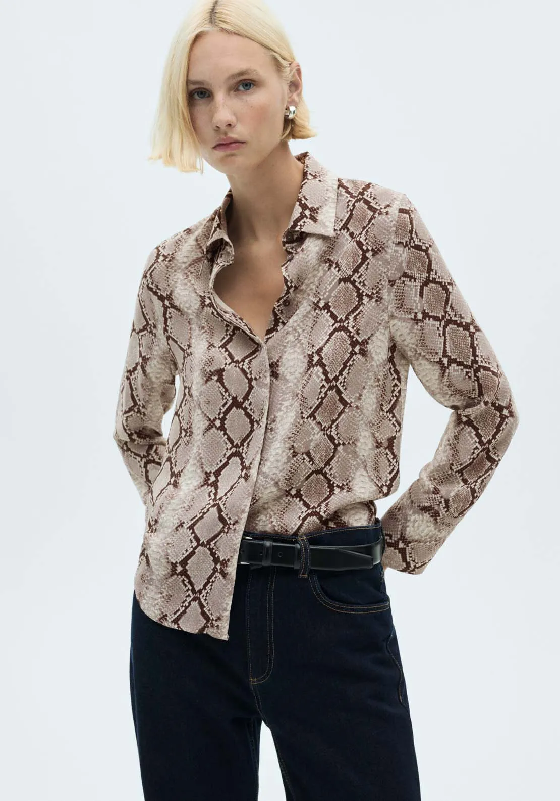 Snake print shirt - Brown