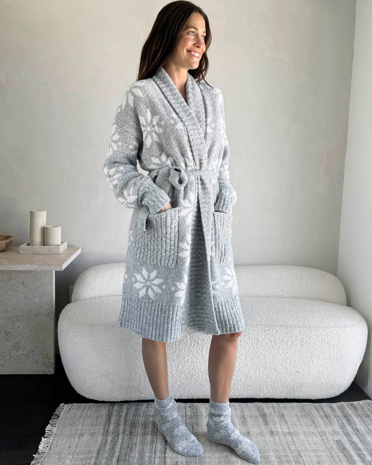 Snowflake Pomona Fuzzy Robe