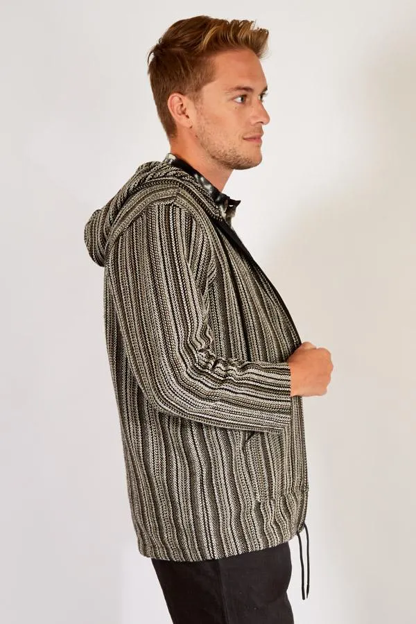 Soft-washed Striped Cotton Zip Hoodie