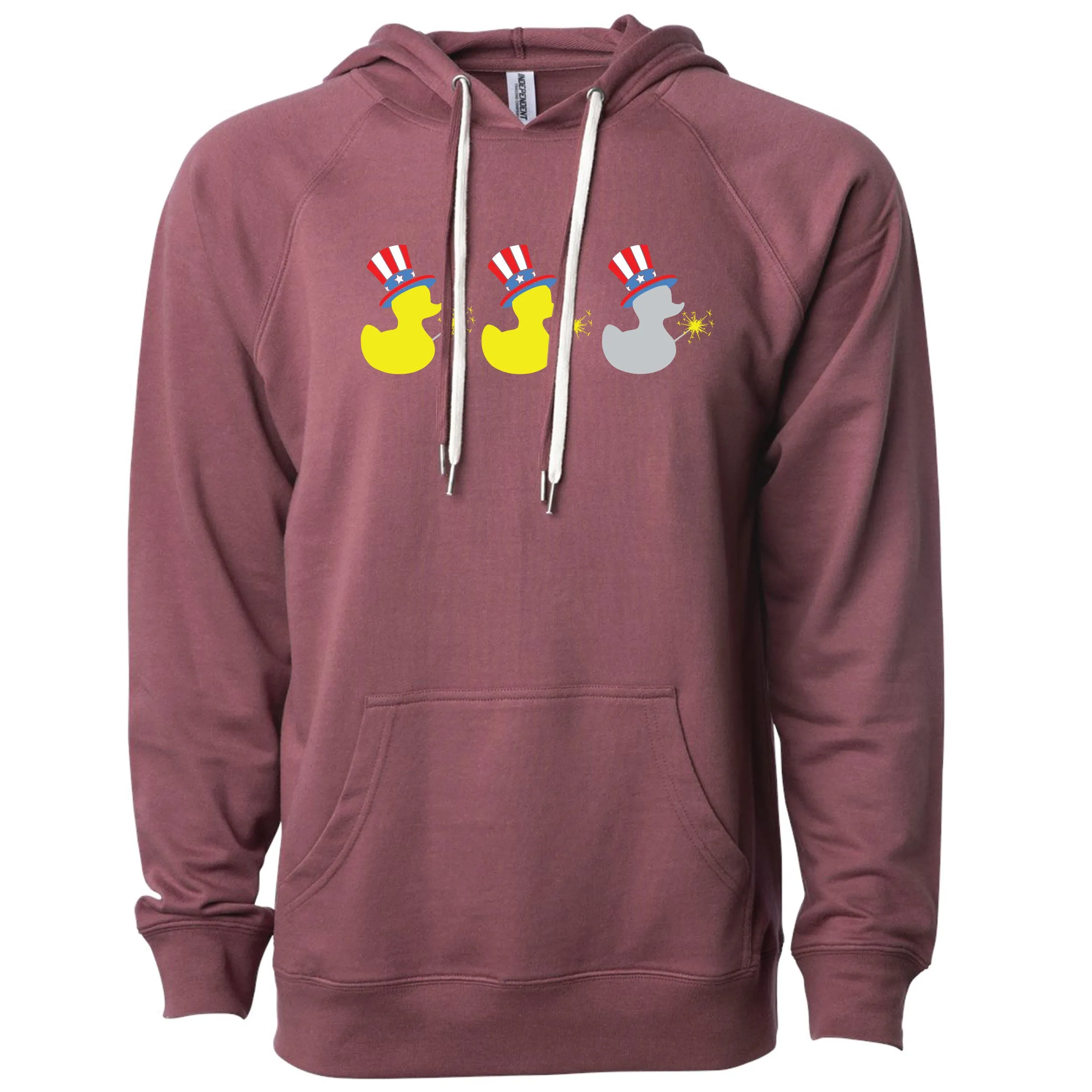 Star Spangled Duck Duck Grey Duck Minnesota Lightweight Hoodie