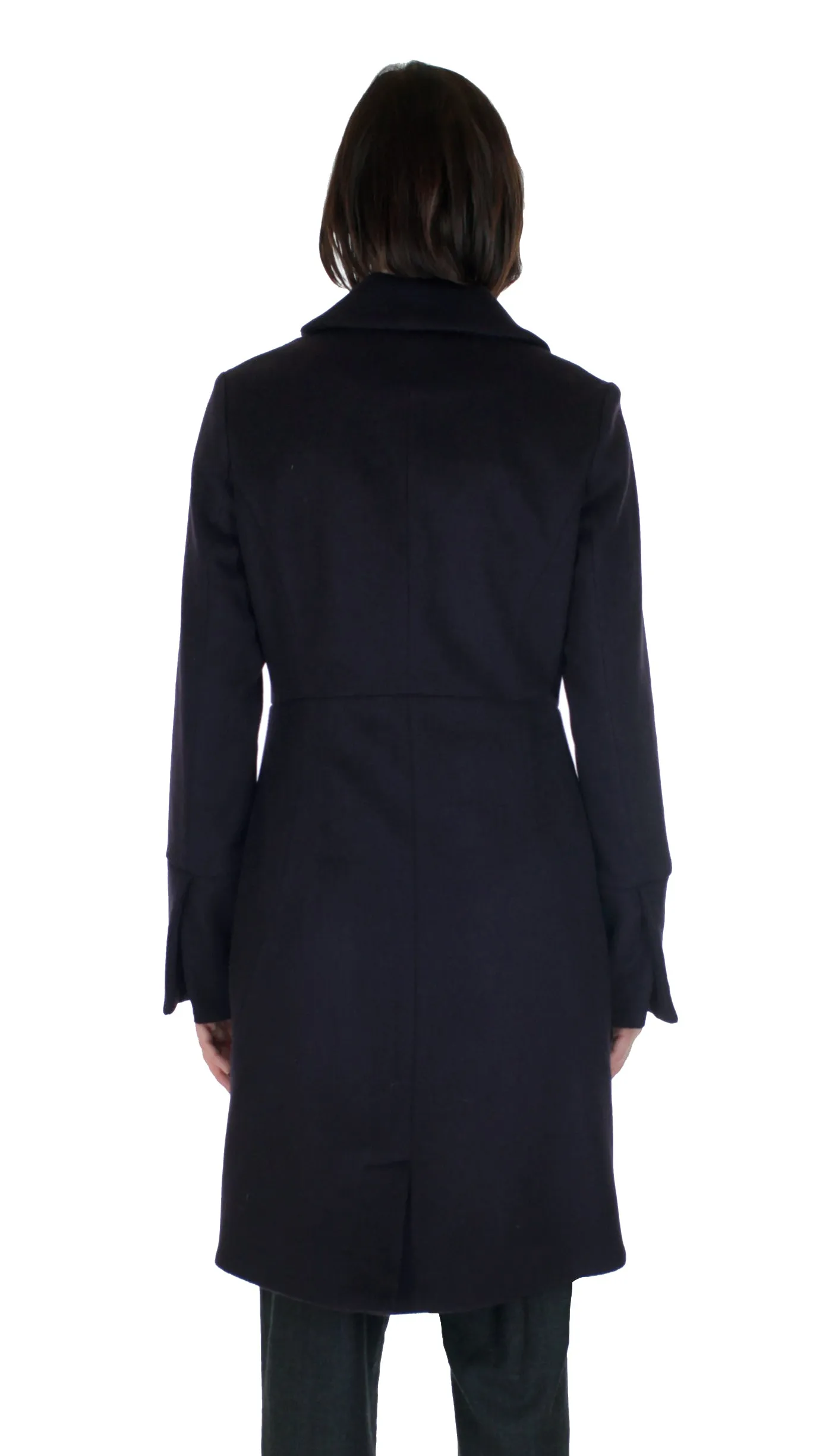 Swerve Coat in Wool/ Nylon/Cashmere / Black