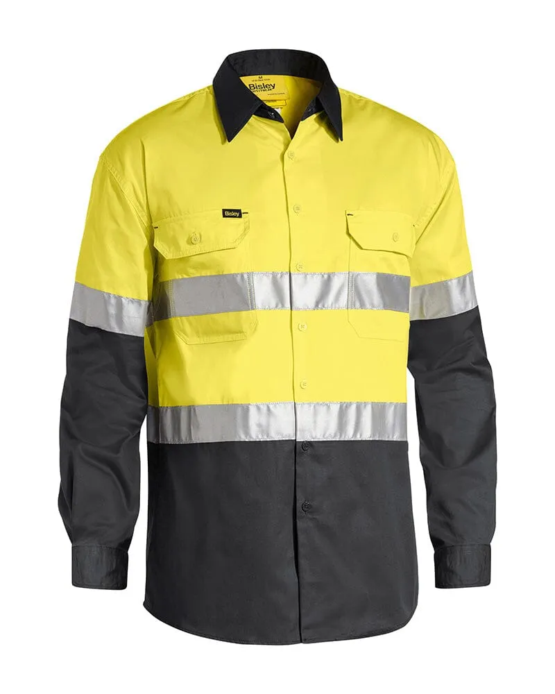 Taped Hi Vis Cool Lightweight LS Shirt - Yellow/Charcoal