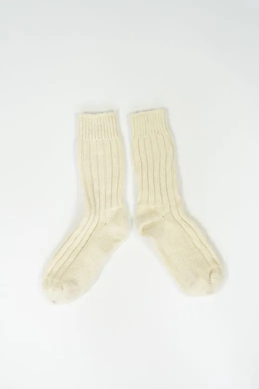 Thick Wool Socks in Cream White