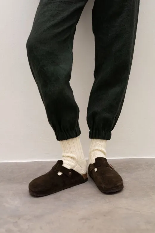 Thick Wool Socks in Cream White