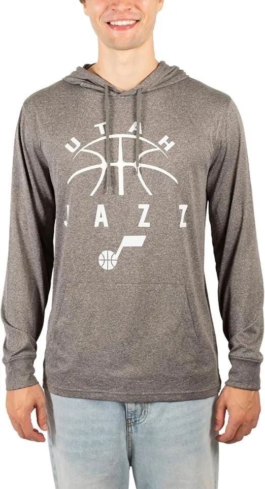 Ultra Game NBA Official Men’s Super Soft Lightweight Pullover Hoodie Sweatshirt - Unisex, Utah Jazz, Heather Charcoal|Utah Jazz