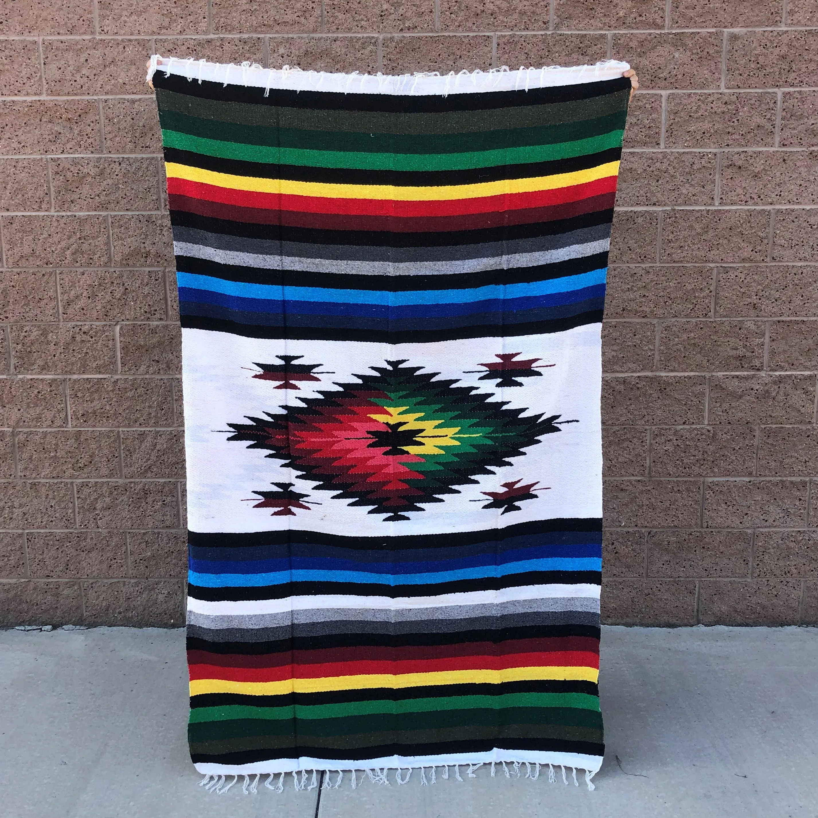 Vibrant White Diamond - Mexican Blanket