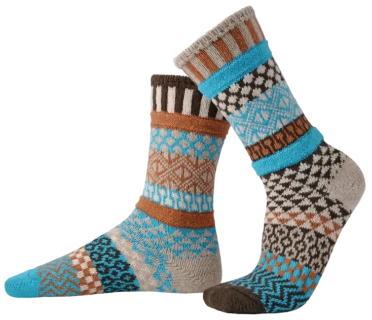 Walnut Recycled Wool Mix Crew Socks