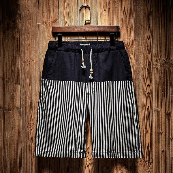 WLS Natsu Short Pants Black/White Stripes