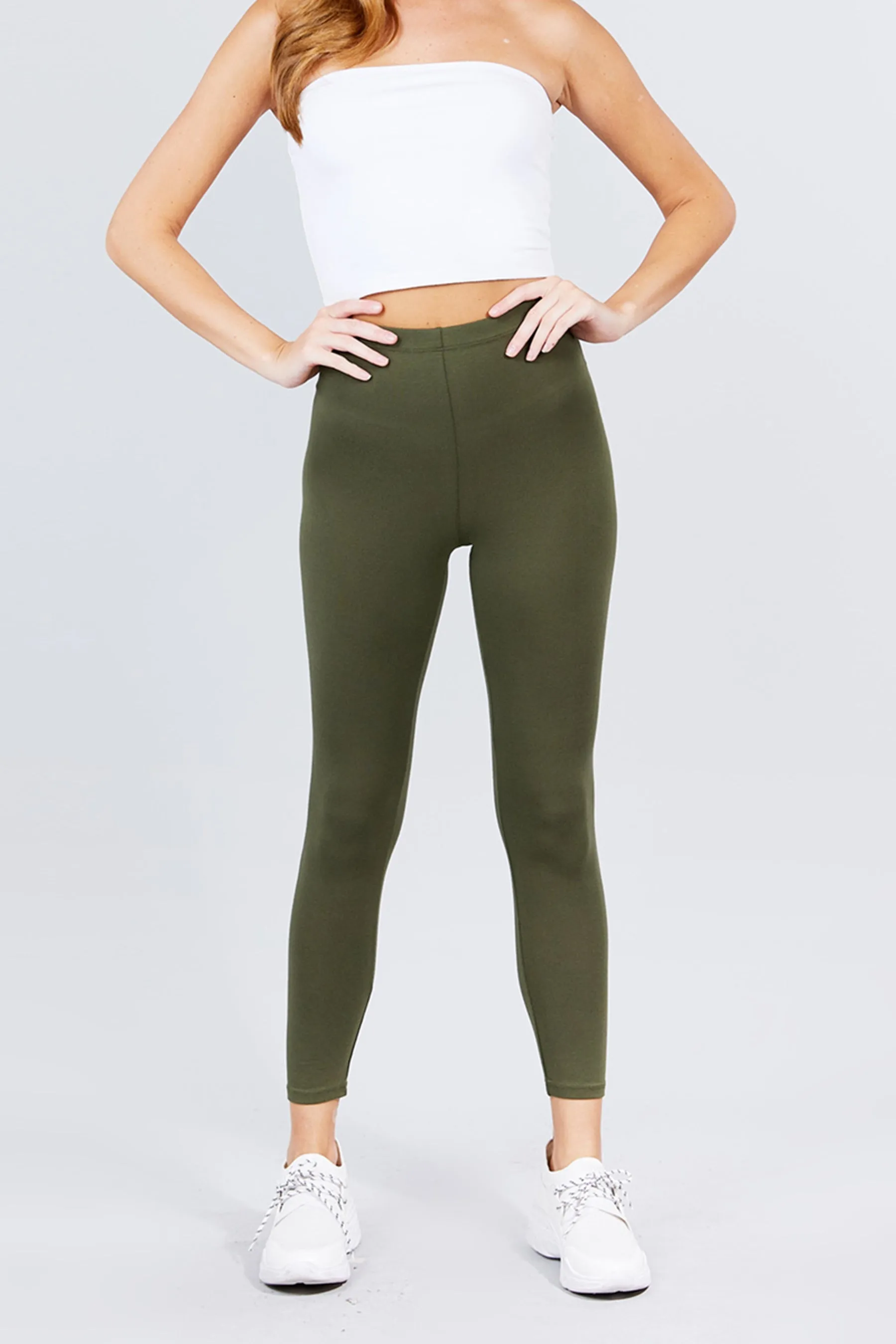 Women's Comfort Fit Cotton Spandex Basic Leggings