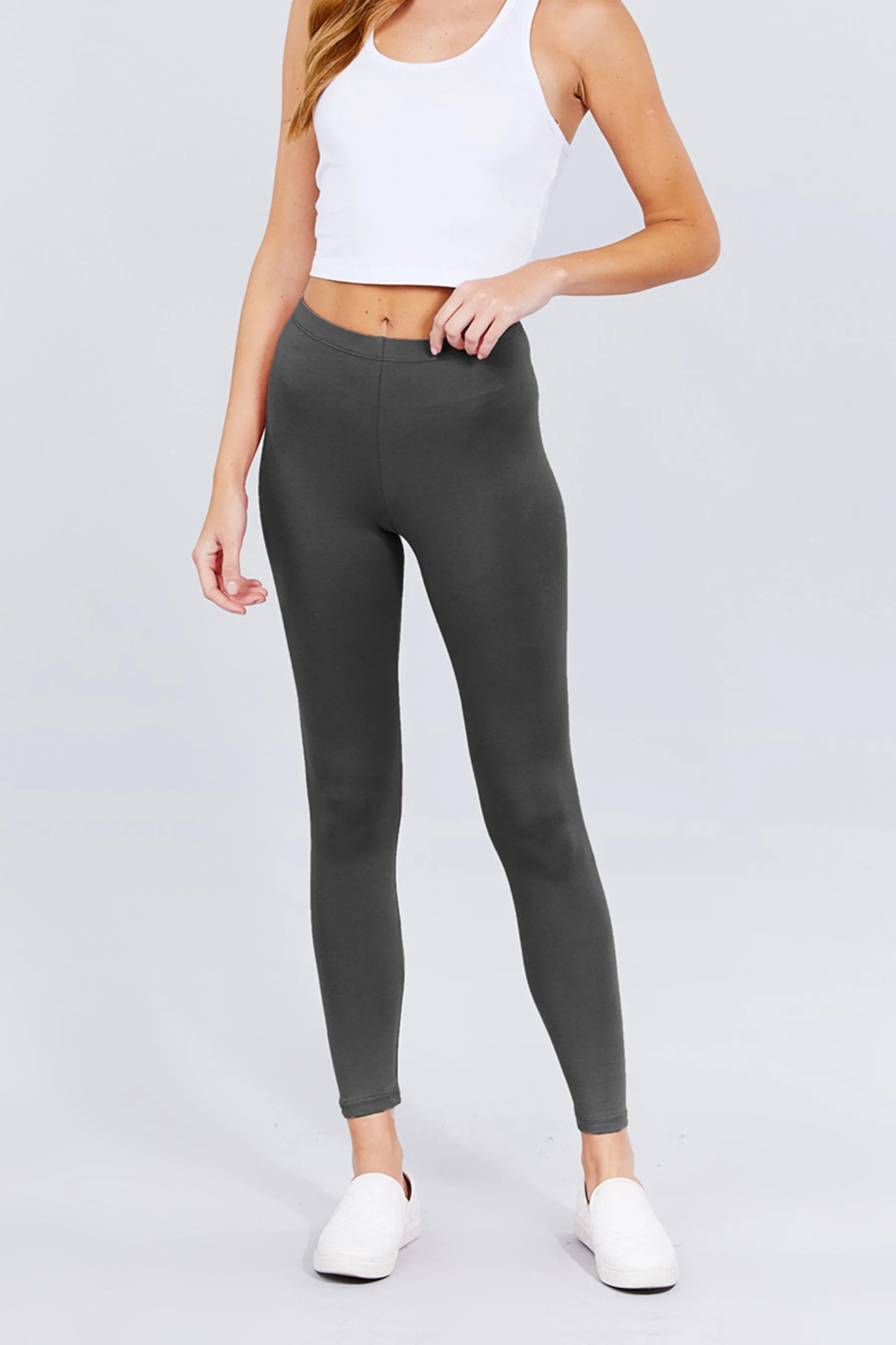 Women's Comfort Fit Cotton Spandex Basic Leggings