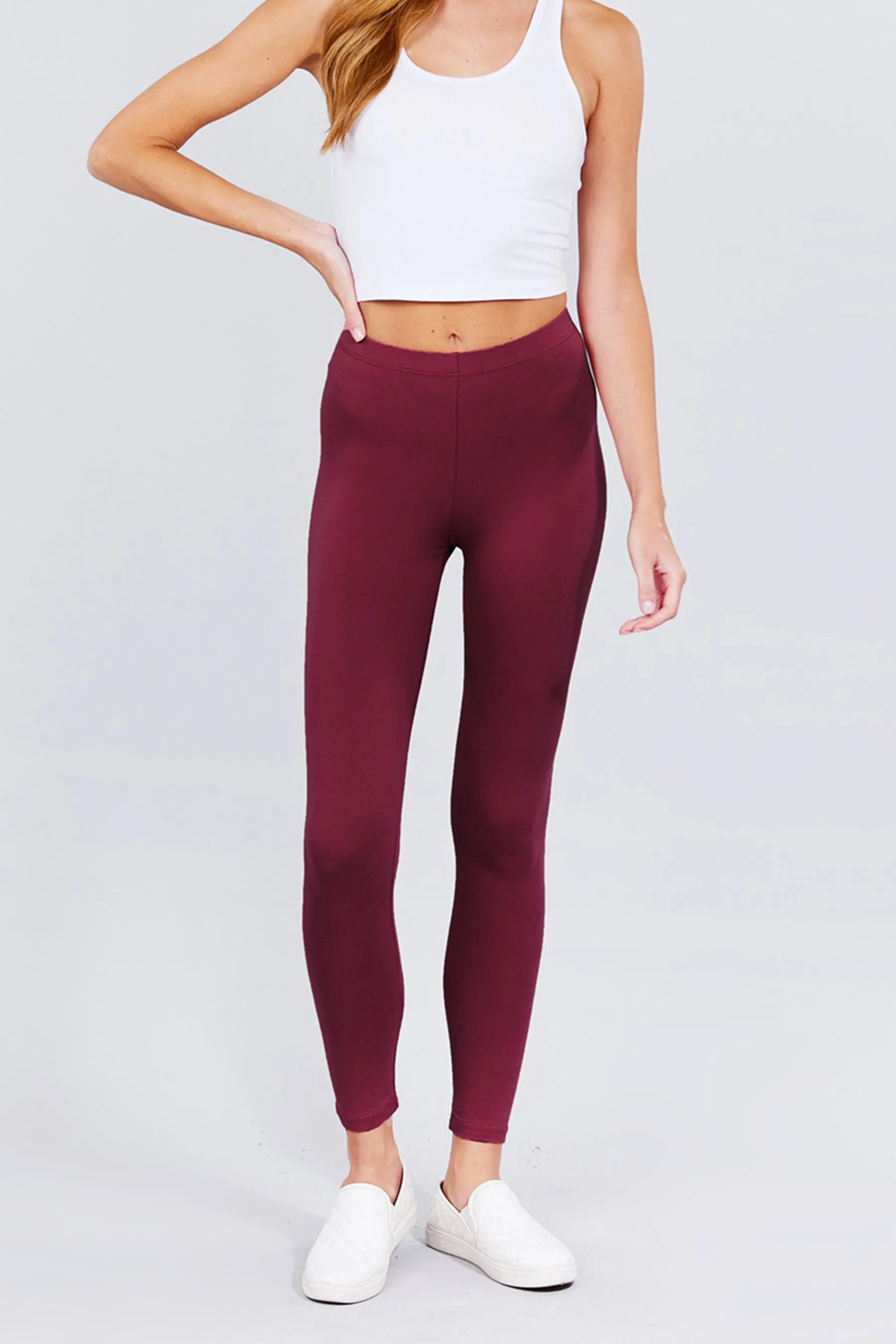 Women's Comfort Fit Cotton Spandex Basic Leggings