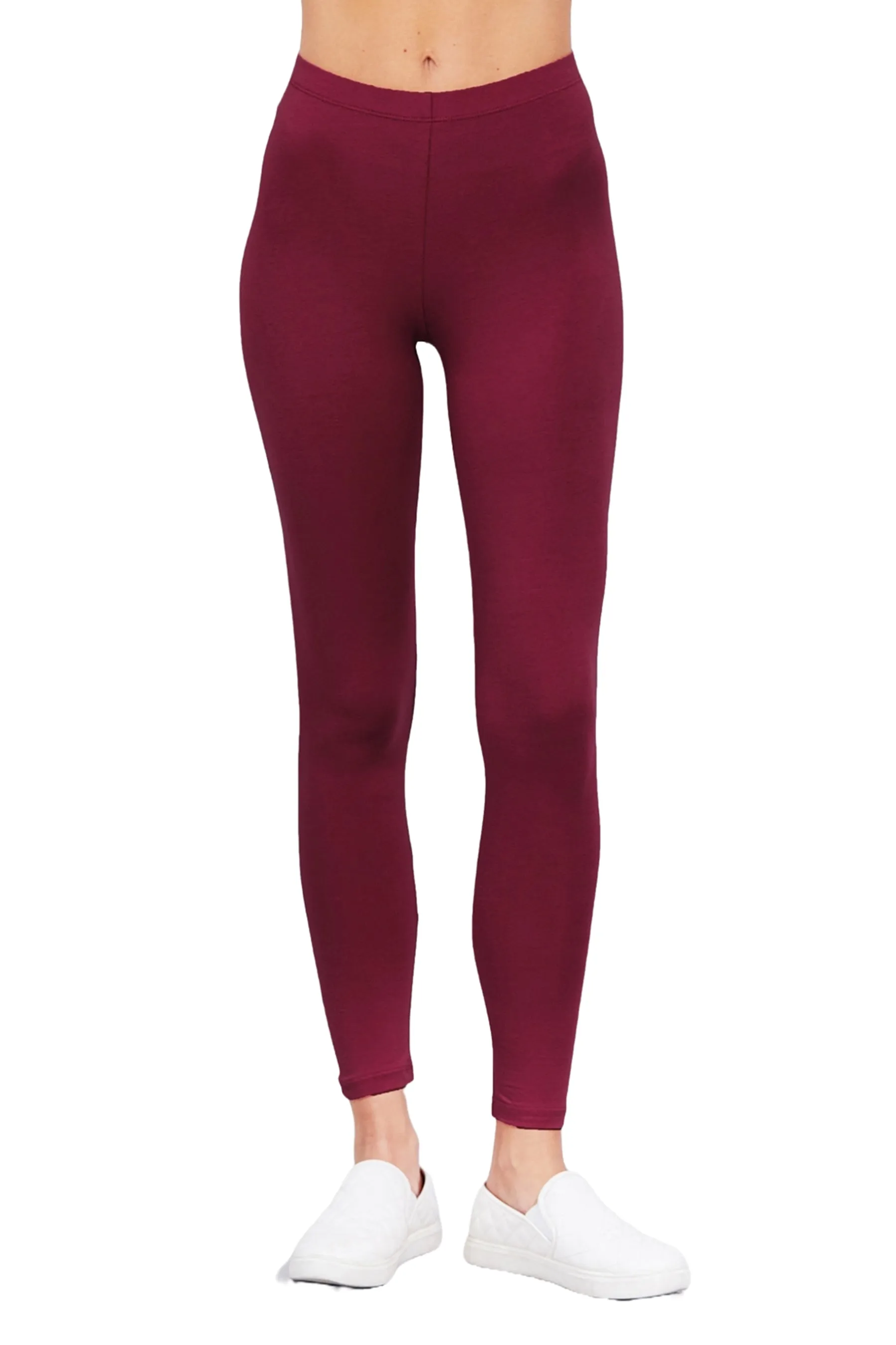 Women's Comfort Fit Cotton Spandex Basic Leggings