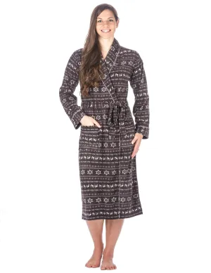 Women's Microfleece Robe - Nordic - Dark Gray